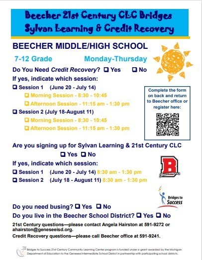 BHS summer school flyer